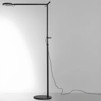 Regulowana szara lampa podłogowa Demetra ze ściemniaczem