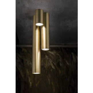 Długa lampa tuba sufitowa Eye L - złoty kolor