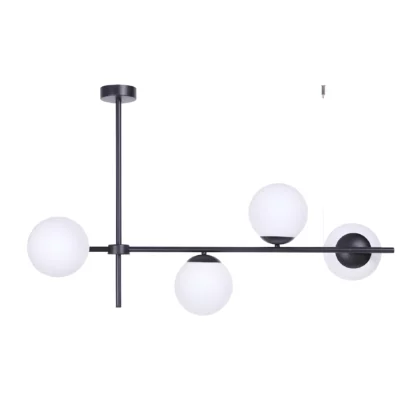 Duża lampa sufitowa Vuelta - Kaja - nad barek w industrialnej kuchni
