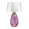 Duża stołowa lampa Lena z fioletową podstawą i białym abażurem Dual-Lit