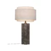 Elegancka lampa stołowa Takai 2320445018 - DFTP -  marmurowa podstawa, lniany klosz
