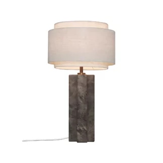 Elegancka lampa stołowa Takai 2320445018 - DFTP - marmurowa podstawa, lniany klosz