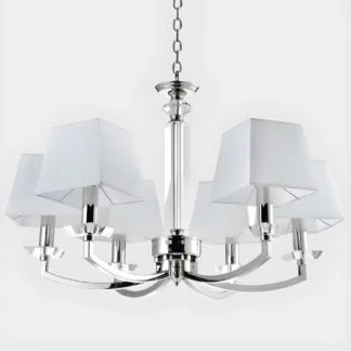 Elegancki żyrandol Dubai - białe abażury