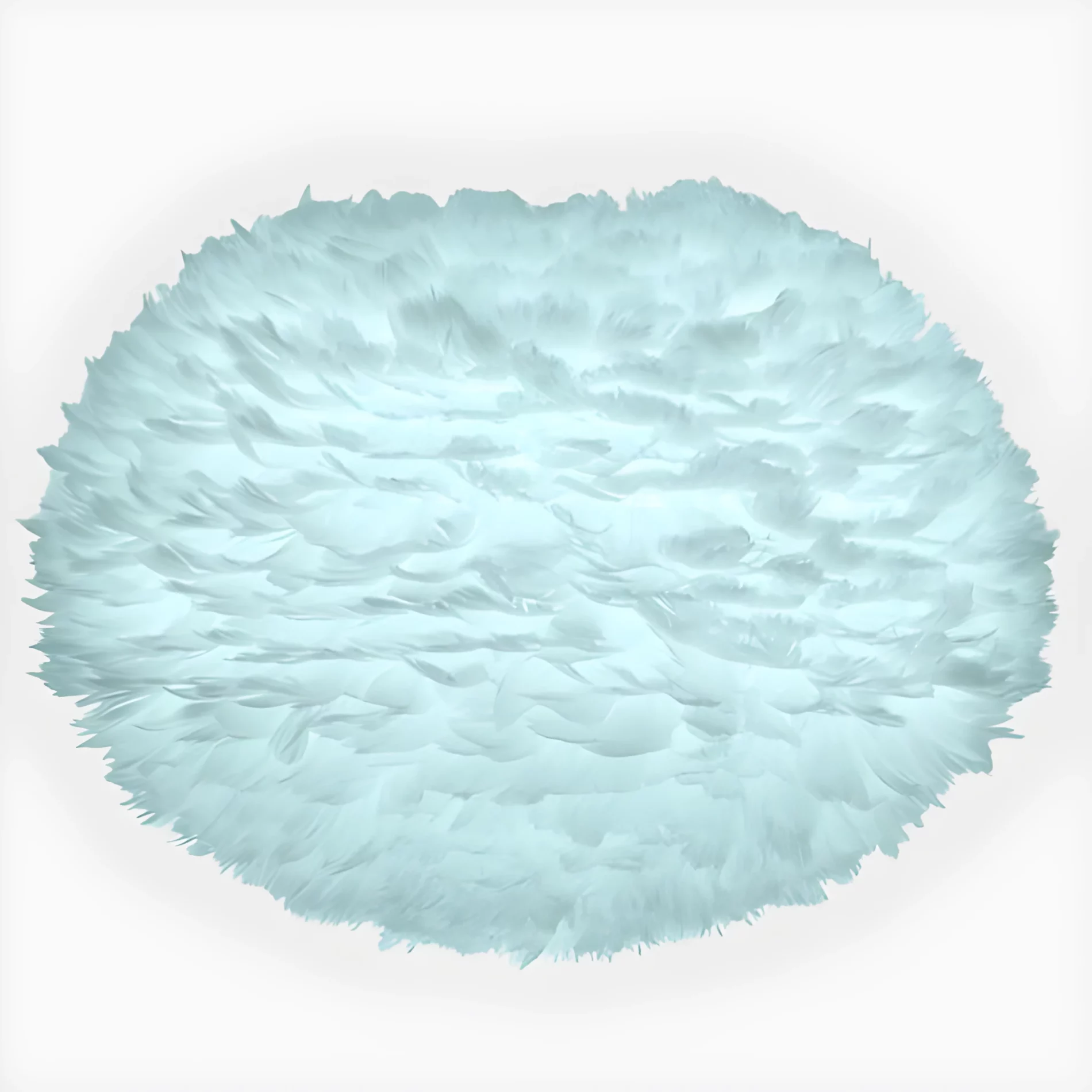 Wisząca lampa Eos L z naturalnych błękitnych piór