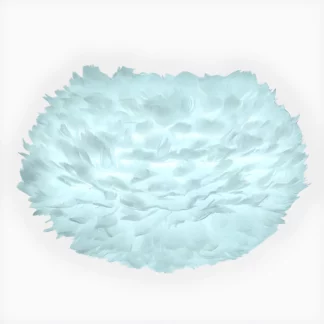 Wisząca lampa Eos Light M z naturalnych błękitnych piór