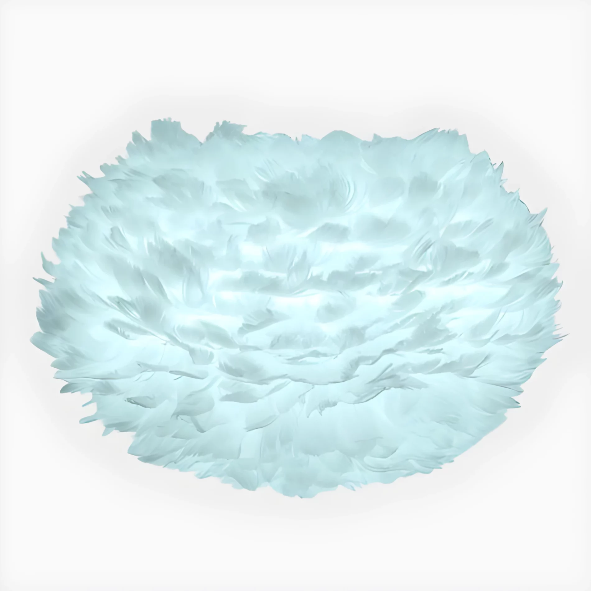 Wisząca lampa Eos Light M z naturalnych błękitnych piór