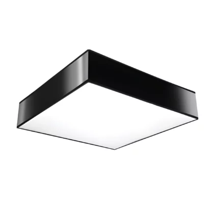 Czarna, kwadratowa lampa sufitowa Horus 25