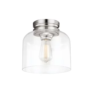 Szklana lampa sufitowa Hounslow z srebrną podstawą