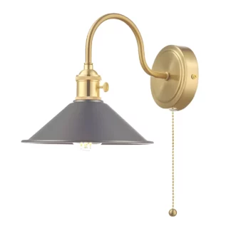 Klasyczny kinkiet Hadano w odcieniach antycznej cyny i mosiądzu