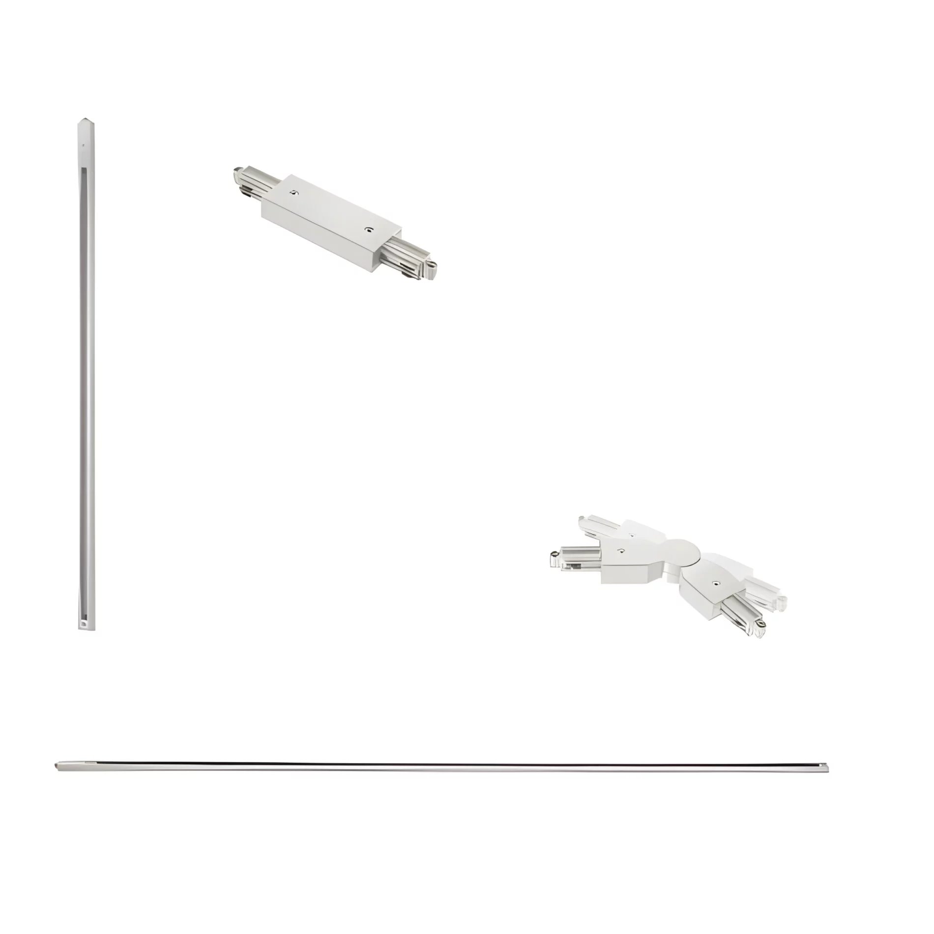 Biały zestaw szynowy Link o długości 1,8+1 m w kształcie litery "L"