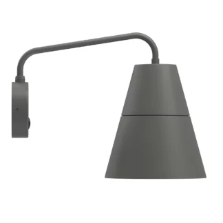 Szary kinkiet Ili Ili z regulowanym kloszem i włącznikiem w podstawie