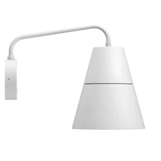 Nowoczesny biały kinkiet Ili Ili z regulowanym kloszem i włącznikiem w podstawie