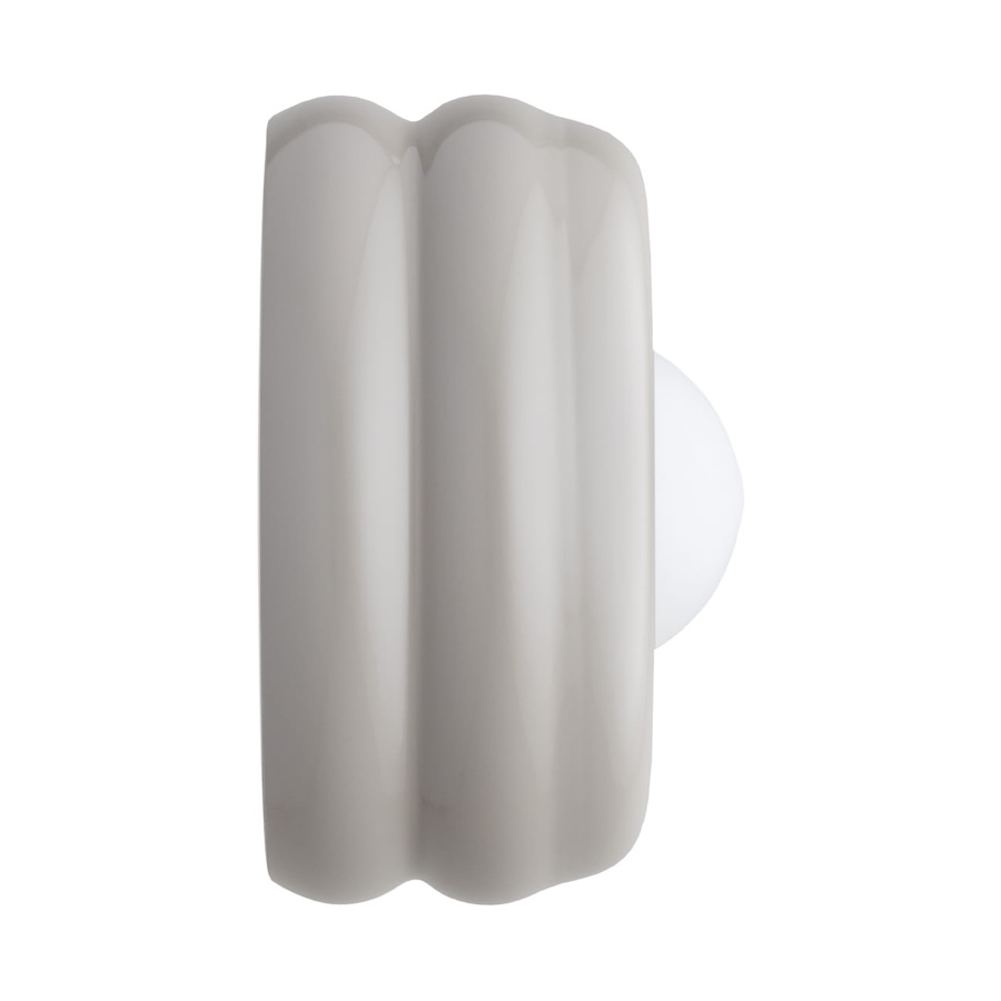 Kinkiet i plafon Tevo 19 cm szary ze szkła – owalny minimalistyczny design