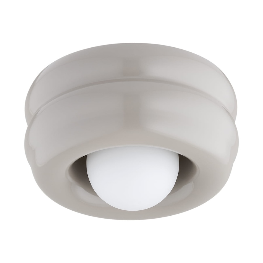 Kinkiet i plafon Tevo 19 cm szary ze szkła – owalny minimalistyczny design