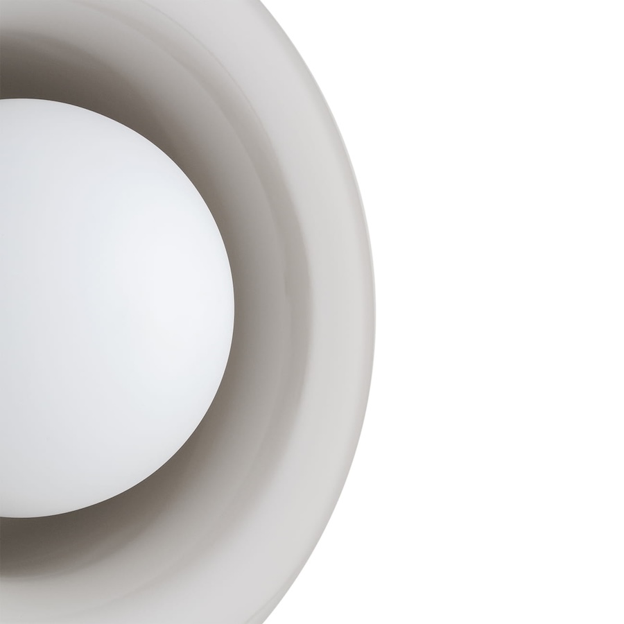 Kinkiet i plafon Tevo 19 cm szary ze szkła – owalny minimalistyczny design