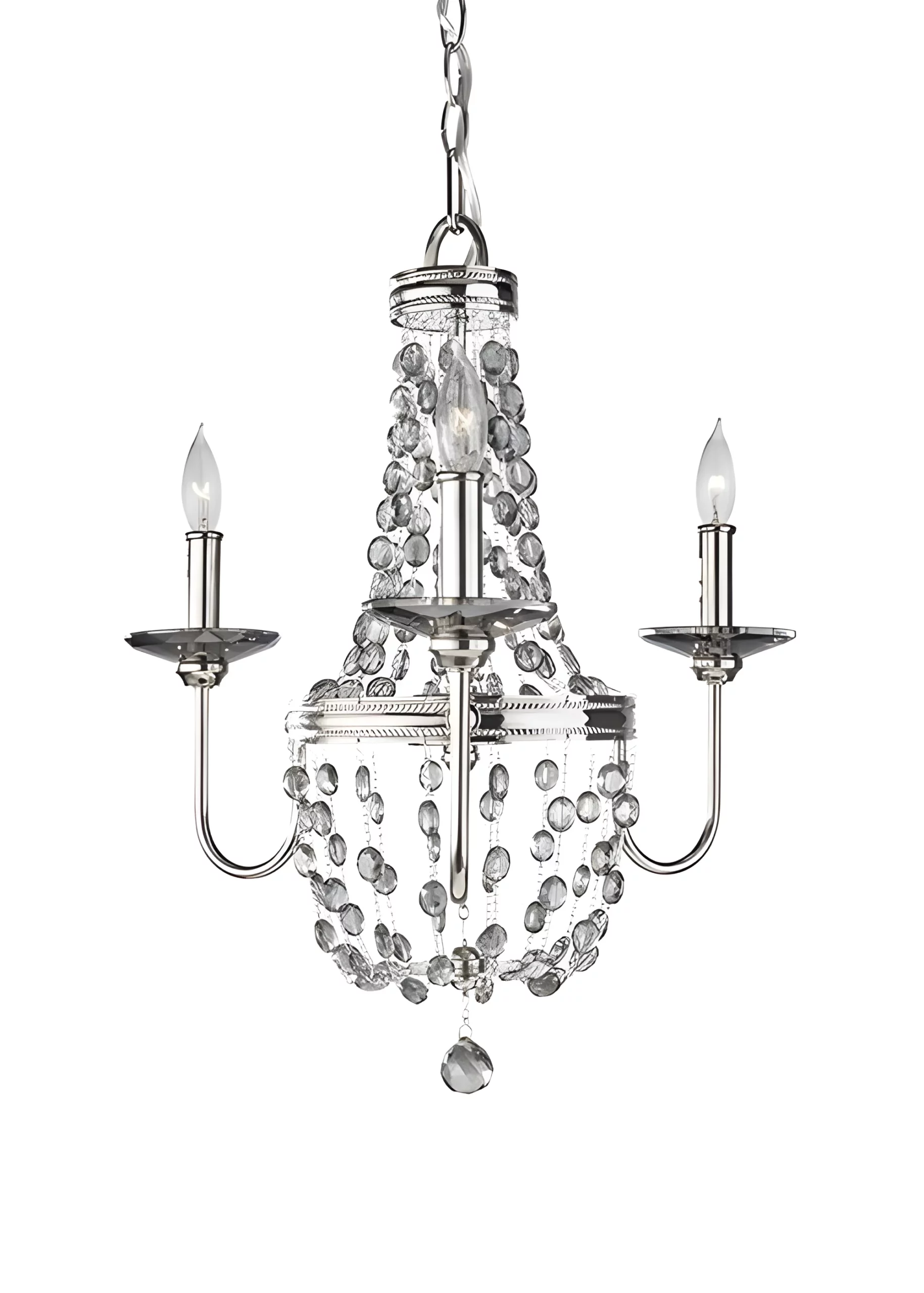 Żyrandol Luxembourg od Ardant Decor z kryształami i trzema żarówkami