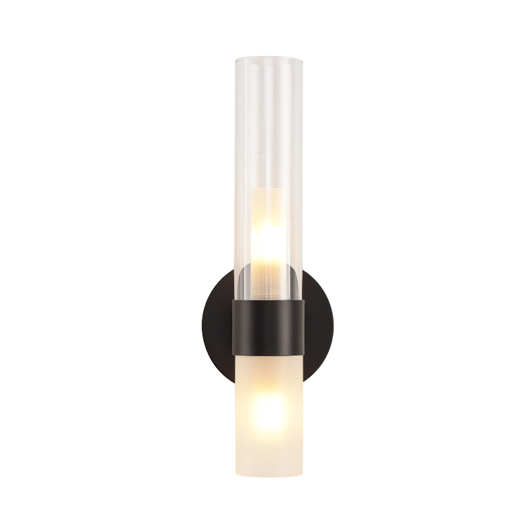 Kinkiet ścienny Candela czarny z transparentnym kloszem