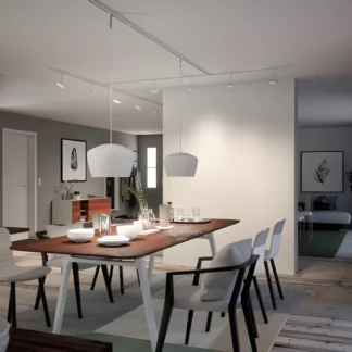 Klosz Pom do systemu szynowego URail w salonie