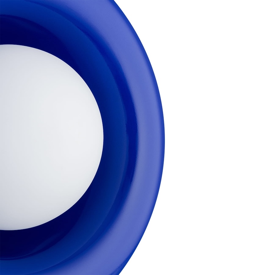 Kobaltowy kinkiet lub plafon Tevo 19 cm z mlecznym kloszem G9