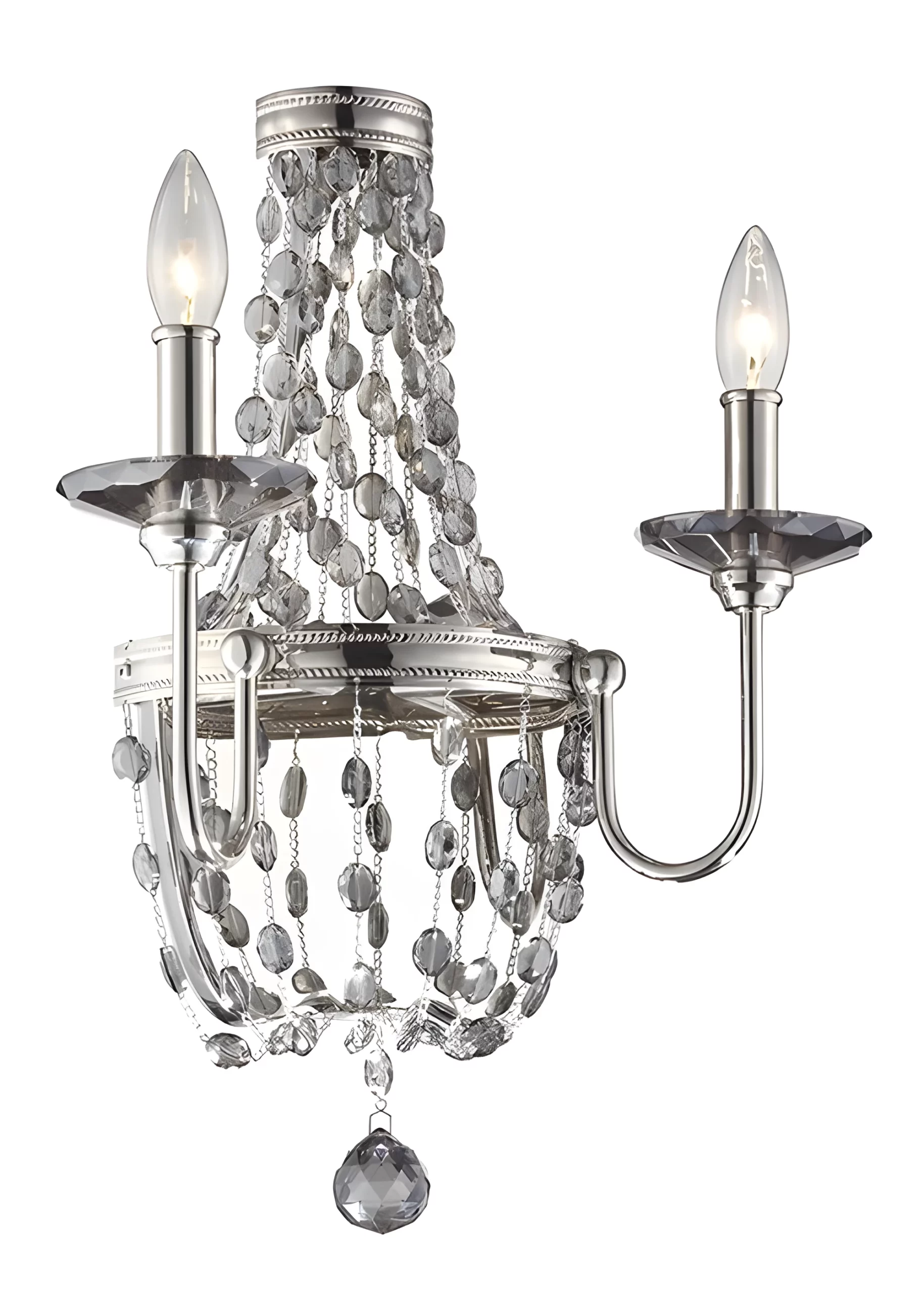 Kinkiet Luxembourg marki Ardant Decor z kryształowymi detalami i miejscem na dwie żarówki
