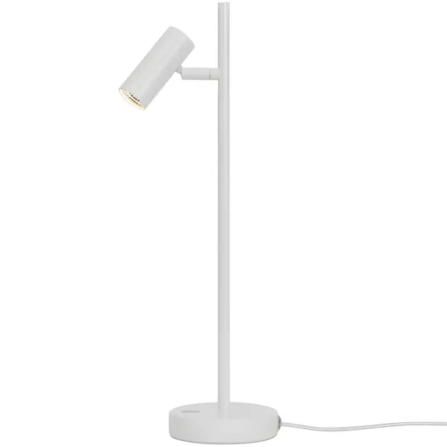 Lampa biurkowa Omari - LED, biała, ściemniacz, do gabinetu, do sypialni