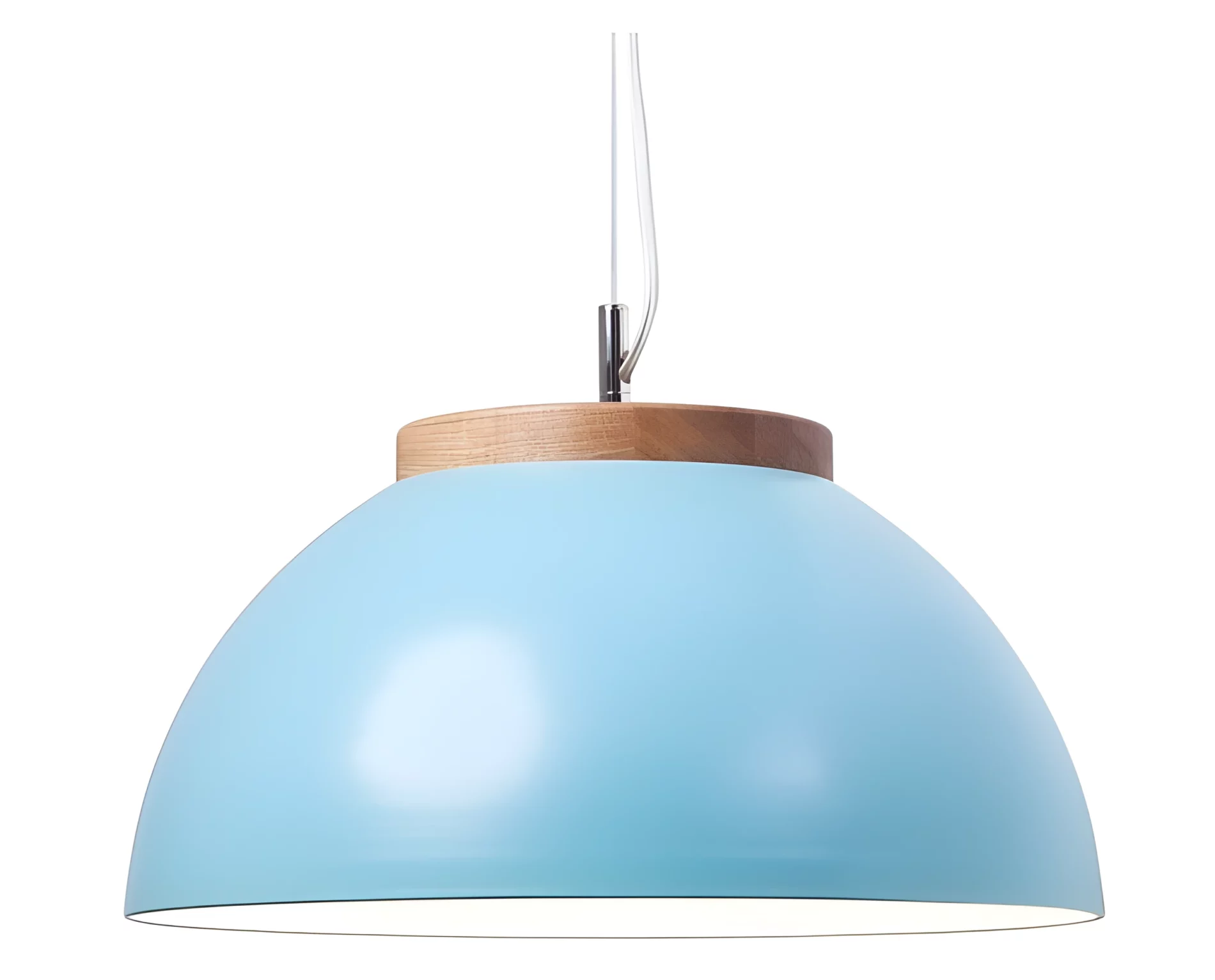 OUTLET Jasnoniebieska lampa wisząca DUB Dreizehngrad z szerokim kloszem