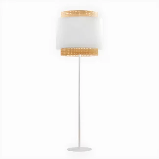 Lampa podłogowa Boho Nature - TK Lighting - biała, do sypialni i salonu