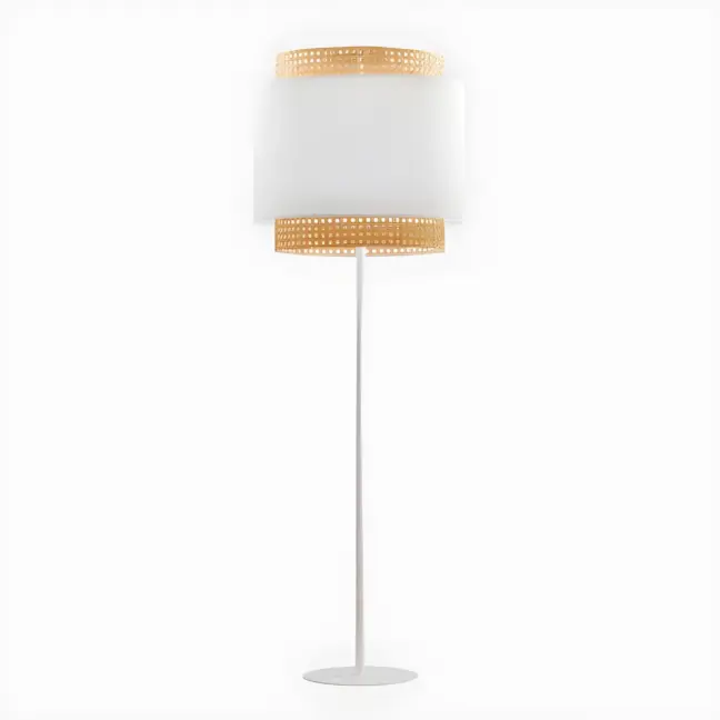 Lampa podłogowa Boho Nature - TK Lighting - biała, do sypialni i salonu