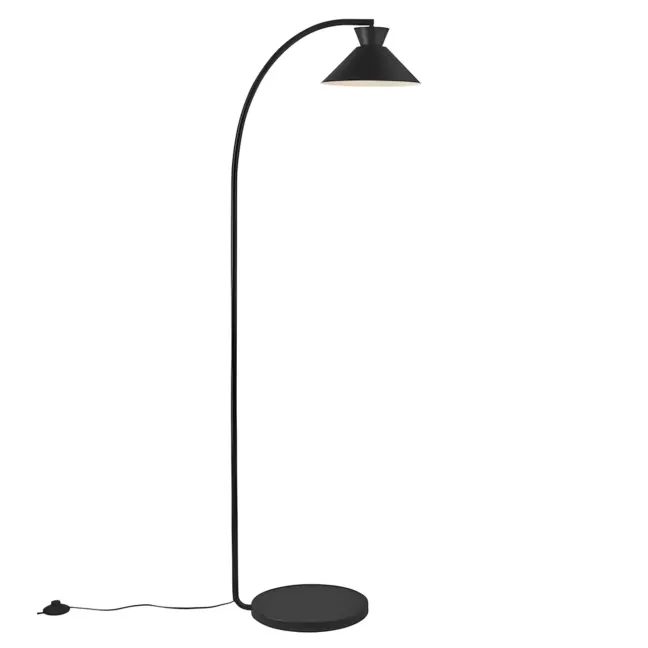 Lampa podłogowa Dial - Nordlux - czarna, inspirowana latami '50 i '60
