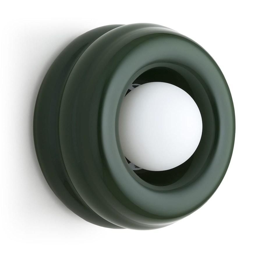 Lampa ścienno-sufitowa Tevo 19 cm w ciemnozielonym szkle