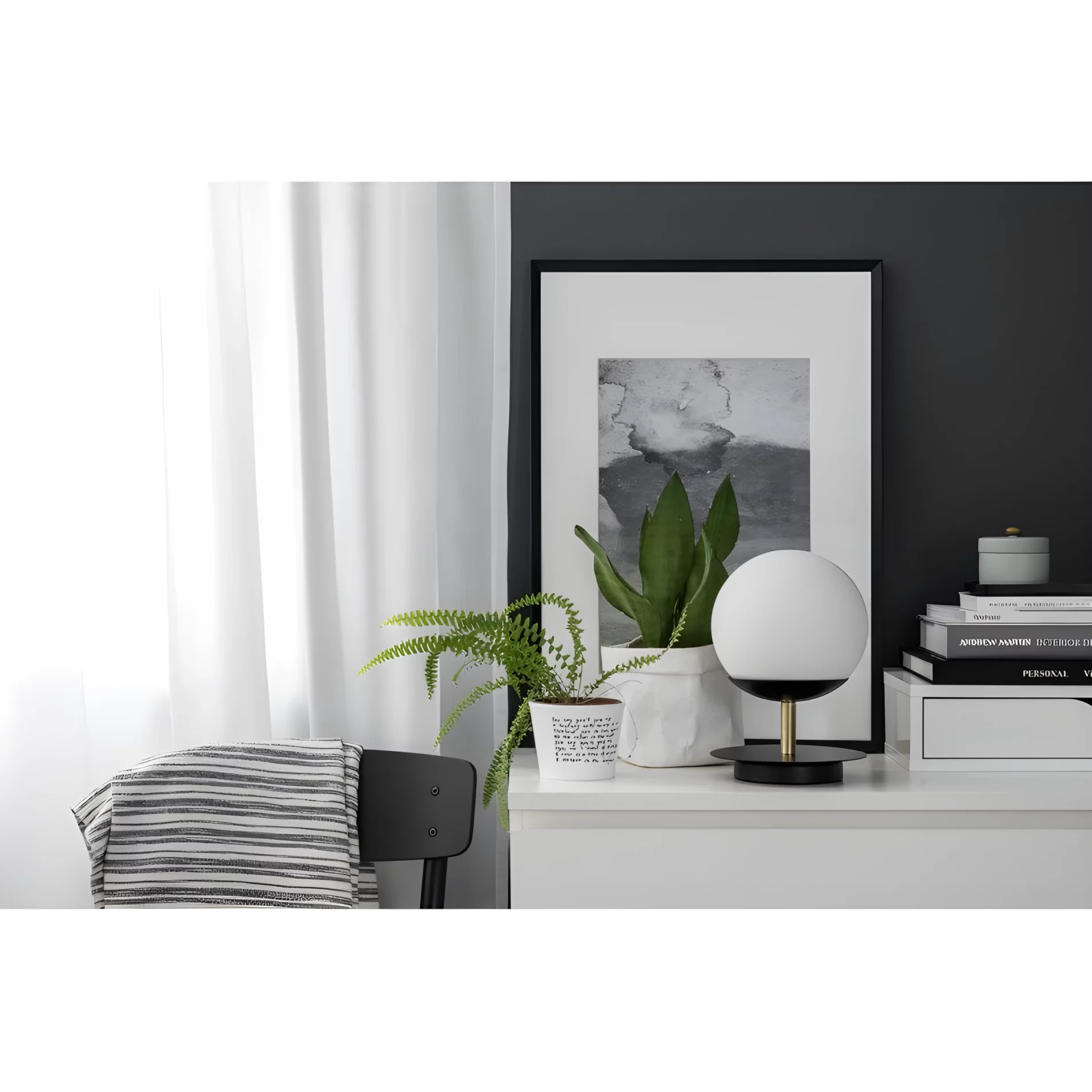 Lampa stołowa Plaat na komodę w salonie