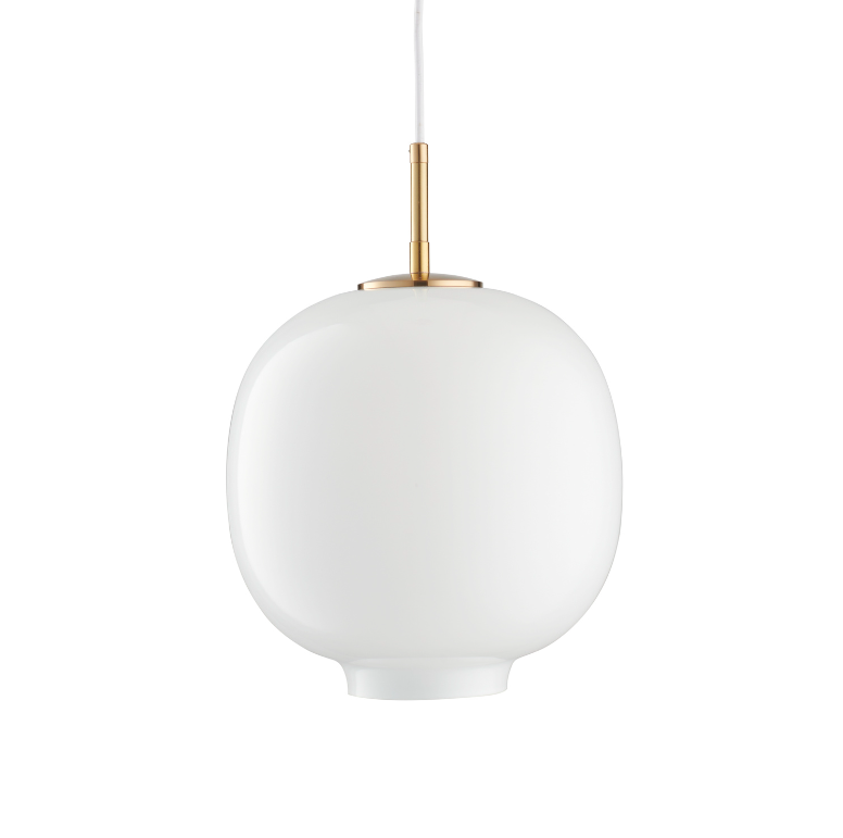 Lampa sufitowa Boni z mlecznym kloszem i złotym wykończeniem