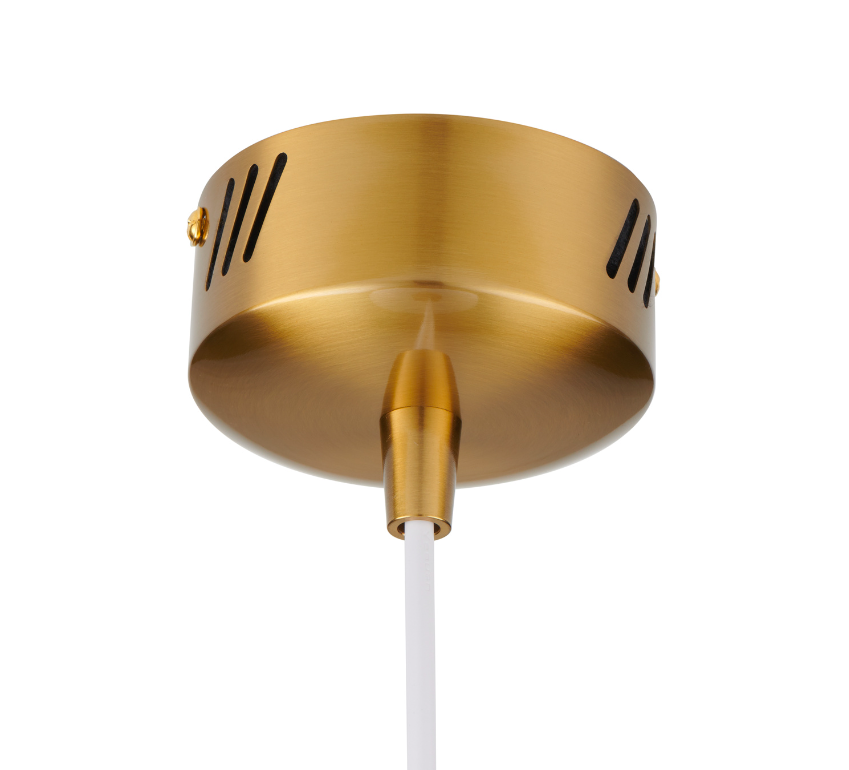 Lampa sufitowa Boni z mlecznym kloszem i złotym wykończeniem
