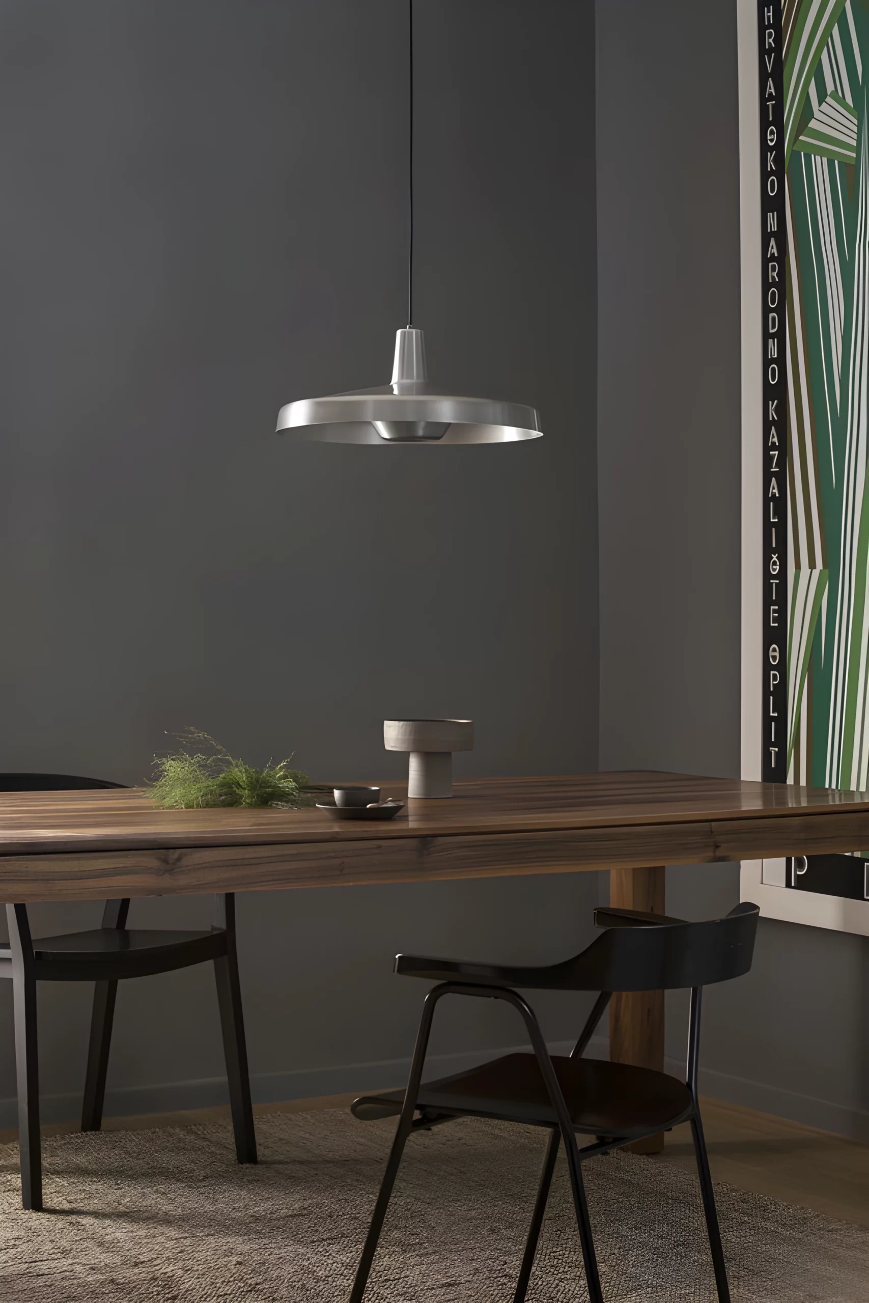 Lampa wisząca Arigato Large srebrna nad stół