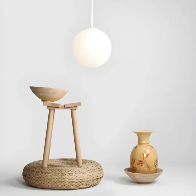 Lampa wisząca Bosso - 1 kula 30cm, biała