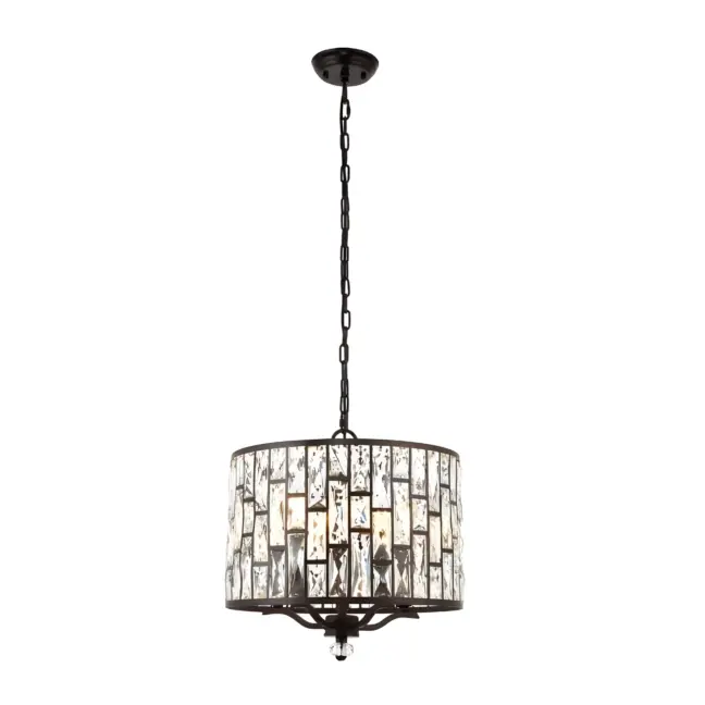 Wisząca lampa Belle od Endon Lighting w brązowym, szklanym wykończeniu
