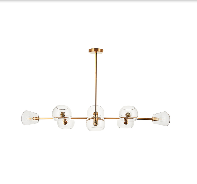 Lampa wisząca Cosmic złota z 8 szklanymi kloszami