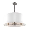 Lampa wisząca Daley - Endon Lighting - biała tkanina, srebrna