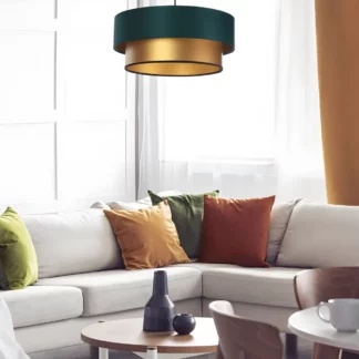 Lampa wisząca Duo nad kanapę w salonie