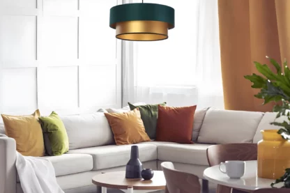 Lampa wisząca Duo nad kanapę w salonie