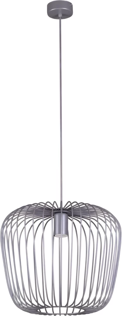 Lampa wisząca Eden - Kaja - szary, druciany klosz, do skandynawskiego wnętrza