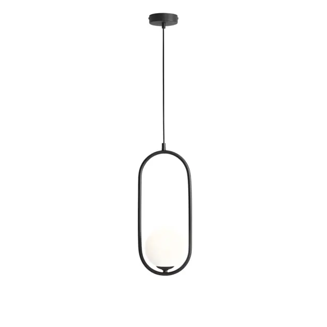 Lampa wisząca Elli 1 - Aldex - czarna, do jadalni, do sypialni