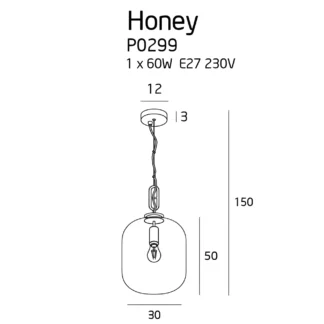 Lampa wisząca Honey do nowoczesnej jadalni