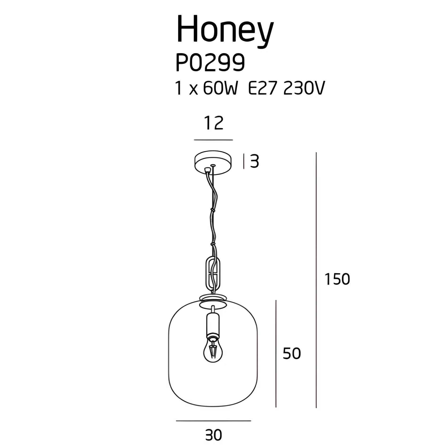 Lampa wisząca Honey do nowoczesnej jadalni