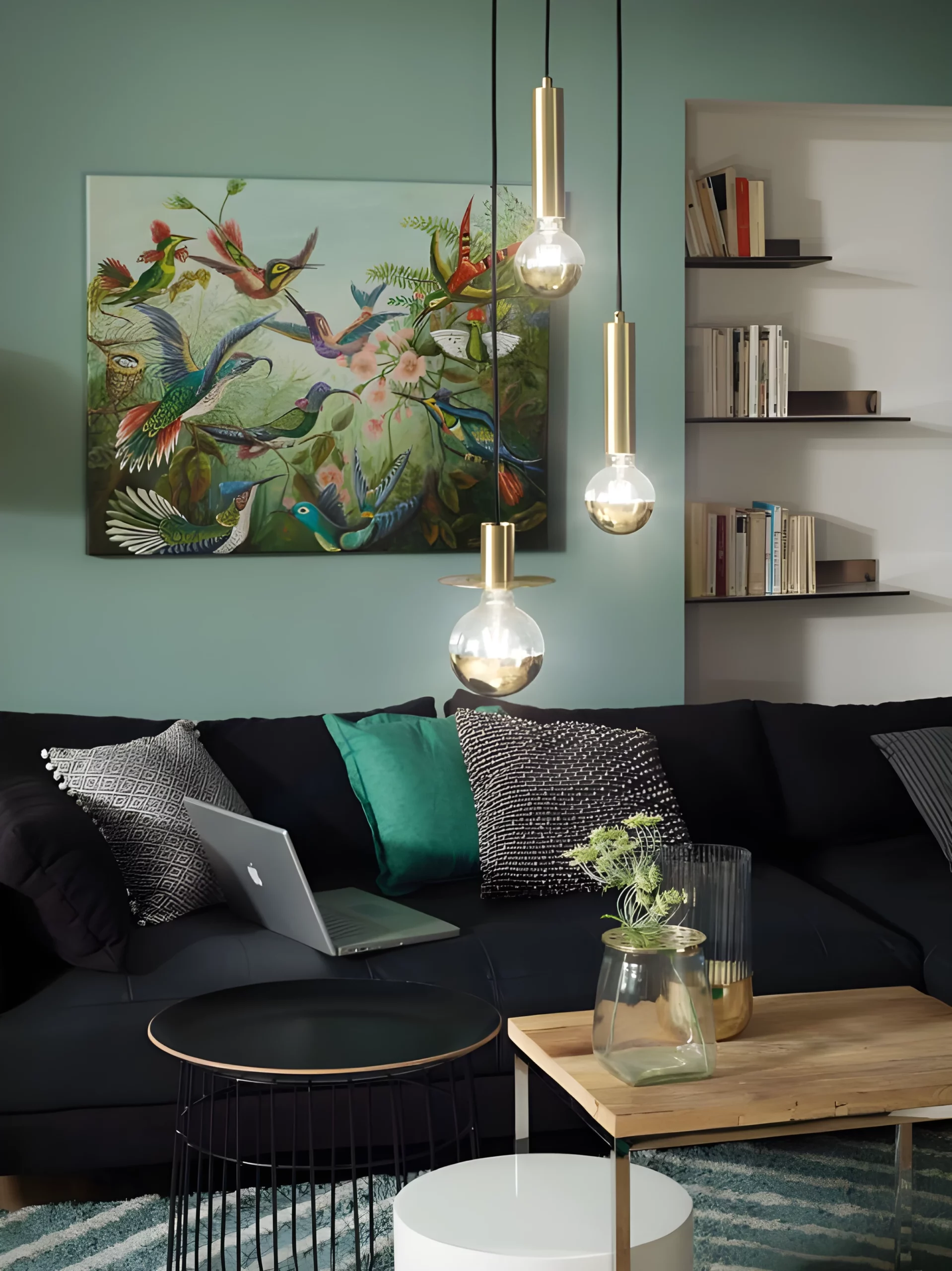 Lampa wisząca Kine - złota - wąska tuba do salonu i sypialni