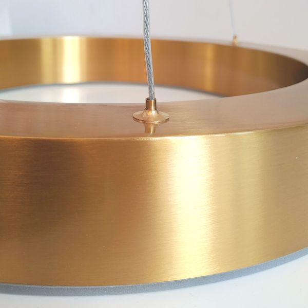 Lampa wisząca LED Circle 3-ring szczotkowany mosiądz 100/80/60 cm
