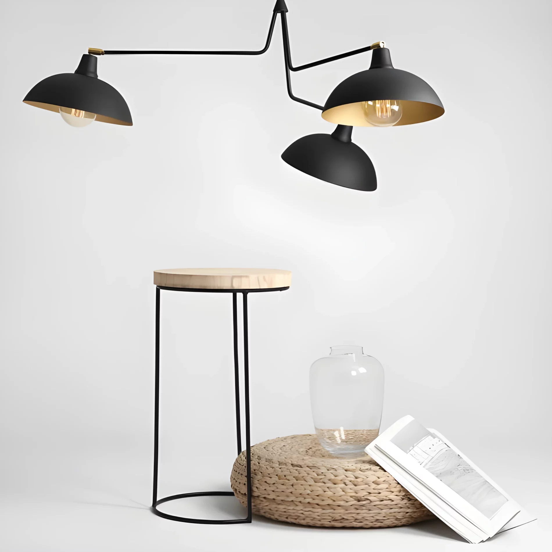 Czarny żyrandol Espace - industrialny