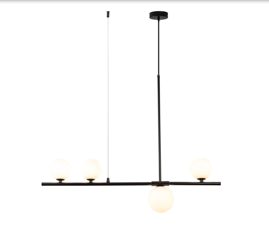 Lampa wisząca Moderno 80 czarna z białymi kulami G9