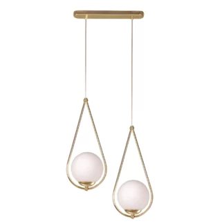 Lampa wisząca Neve nad beżową sofę