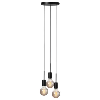 Lampa wisząca Paco - 3 dekoracyjne zawieszenia, czarna